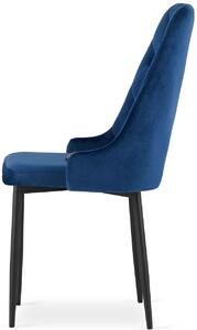 Granatowe pikowane krzesło - Hamza 3X