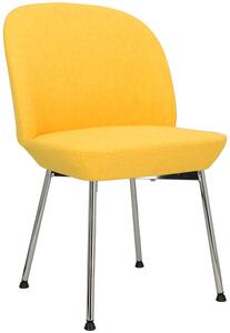 Żółte chromowane krzesło minimalistyczne - Zico 4X