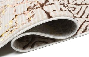 Kremowy dywan w nowoczesny geometryczny złoty wzór - Oros 10X