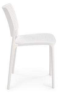 Białe minimalistyczne krzesło sztaplowane - Imros