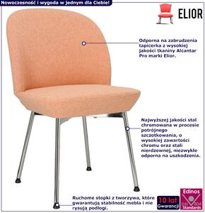 Różowe krzesło tapicerowane nowoczesne do stołu - Zico 4X
