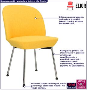 Żółte chromowane krzesło minimalistyczne - Zico 4X