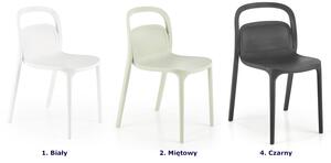 Białe minimalistyczne krzesło ogrodowe sztaplowane - Nagun
