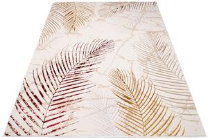Kremowy dywan glamour w kolorowe liście palmy - Oros 5X