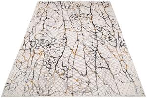 Kremowy dywan pokojowy w abstrakcyjny wzór - Oros 7X