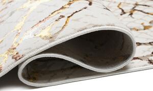 Kremowy dywan glamour w abstrakcyjny złoty wzór - Oros 7X