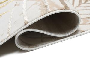 Kremowy prostokątny dywan glamour w liście - Oros 5X