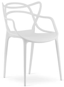 Białe nowoczesne krzesło do stołu - Manuel 3X