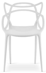 Białe nowoczesne krzesło do stołu - Manuel 3X