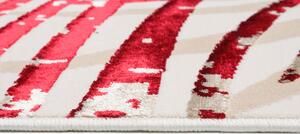 Kremowo-czerwony dywan pokojowy w liście - Oros 3X