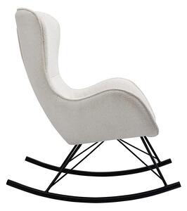 Biały fotel bujany z tkaniny boucle - Netrix 4X
