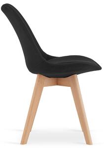 Czarne tapicerowane krzesło w stylu skandynawskim - Neflax 4X