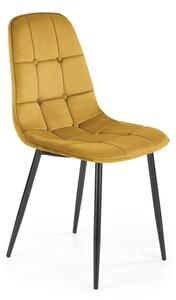 Musztardowe pikowane krzesło welurowe - Volter