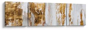 Obraz - Abstrakcja ze zotym (170x50 cm)