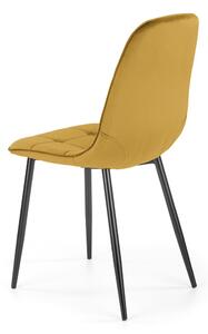 Musztardowe pikowane krzesło welurowe - Volter