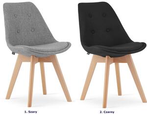 Czarne tapicerowane krzesło w stylu skandynawskim - Neflax 4X