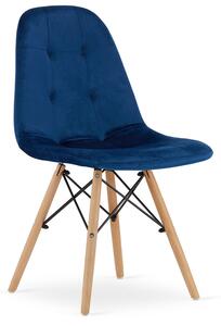 Granatowe krzesło tapicerowane do salonu - Zipro 3X