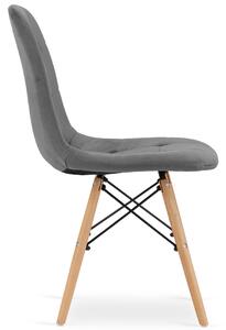 Szare skandynawskie krzesło tapicerowane - Zipro 3X