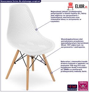 Białe ażurowe krzesło kuchenne - Lokus 3X
