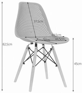 Białe ażurowe krzesło kuchenne - Lokus 3X
