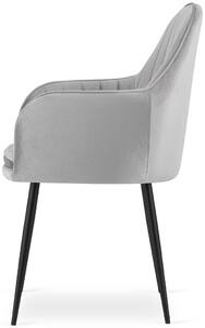 Srebrnoszare krzesło welurowe do salonu - Negros 3X