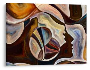 Obraz - Abstrakcja głów (70x50 cm)