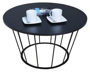 Czarny okrągły stolik kawowy - Savik 4X