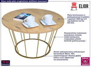 Metalowy stolik kawowy dąb lancelot - Savik 3X