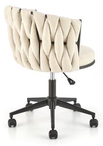 Jasnobeżowy tapicerowany fotel obrotowy - Ermo