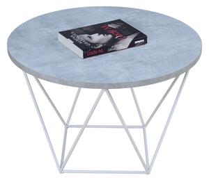Nowoczesny stolik kawowy z metalowym stelażem beton - Boreko 5X