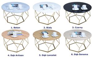 Nowoczesny okrągły stolik kawowy dąb artisan - Borix 3X