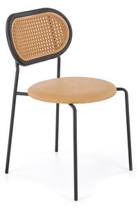 Jasnobrązowe krzesło tapicerowane ekoskórą - Omix