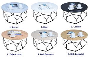 Loftowy stolik kawowy z metalowym stelażem dąb sonoma - Borix 4X