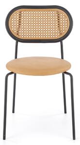 Jasnobrązowe krzesło tapicerowane ekoskórą - Omix