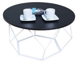 Okrągły stolik kawowy z czarnym blatem - Borix 5X