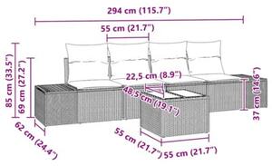 Zestaw Mebli Ogrodowych Komplet Wypoczynkowy 5-Częściowy Rattan Na Taras Balkon Ogród