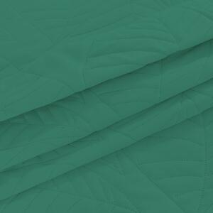 Zielona narzuta z wzorem LEAVES Rozmiar: 220 x 240 cm