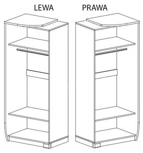 Szafa dwudrzwiowa prawa Romero R1P 2D Dąb Canyon/Arusha