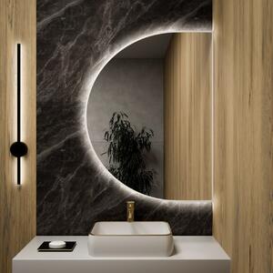 Lustro Semi Round LED Rama Biała 80 x 40 cm Neutralna
