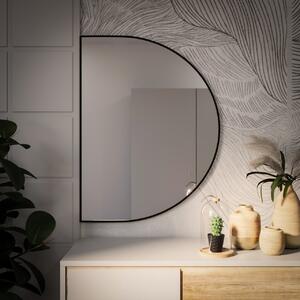 Lustro Semi Round Rama Czarna 80 x 50 cm