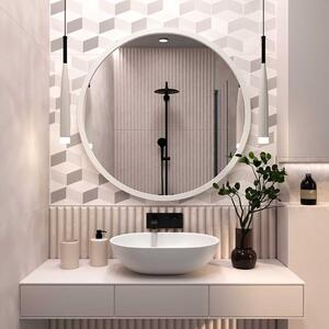 Lustro Cornice w Ramie Białej 50 cm