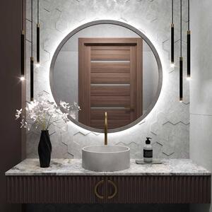 Lustro LED w Ramie Beton Ciemny Concrete 50 cm Zimna