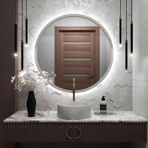 Lustro Cornice LED Rama Beton Jasny 50 cm Neutralna