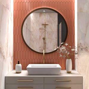 Lustro Cornice w Ramie Metalowej Brąz 50 cm