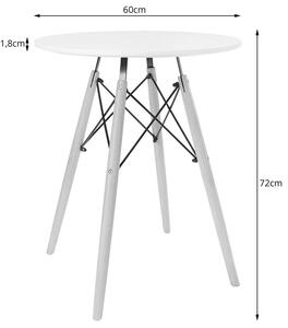 Komplet okrągły stół 60 cm dąb z 2 krzesłami - Osato 3X 2 kolory