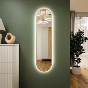 Lustro Led TINY Owalne Duże Złoty Zimna