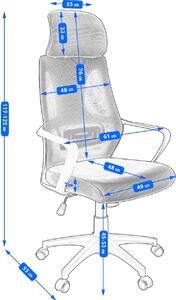 Szare nowoczesne ergonomiczne krzesło obrotowe - Uris