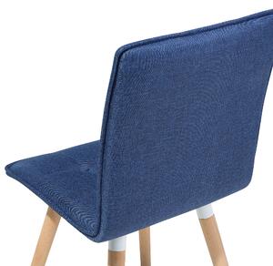 Zestaw 2 krzeseł do jadalni niebieski nowoczesny tapicerowany drewniane nogi Brooklyn Beliani