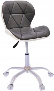 Szaro-białe krzesło obrotowe pikowane do biurka - Igos 3X