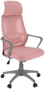 Różowy fotel obrotowy z regulacją - Uris